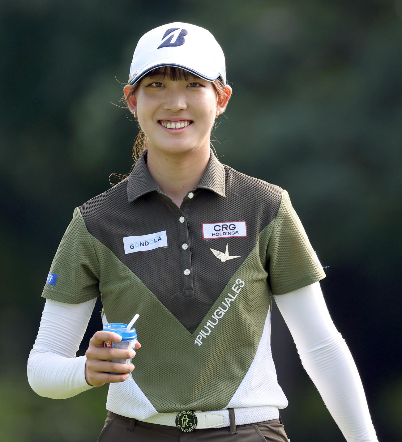 3番、笑顔を見せる馬場咲希（撮影・佐藤翔太）