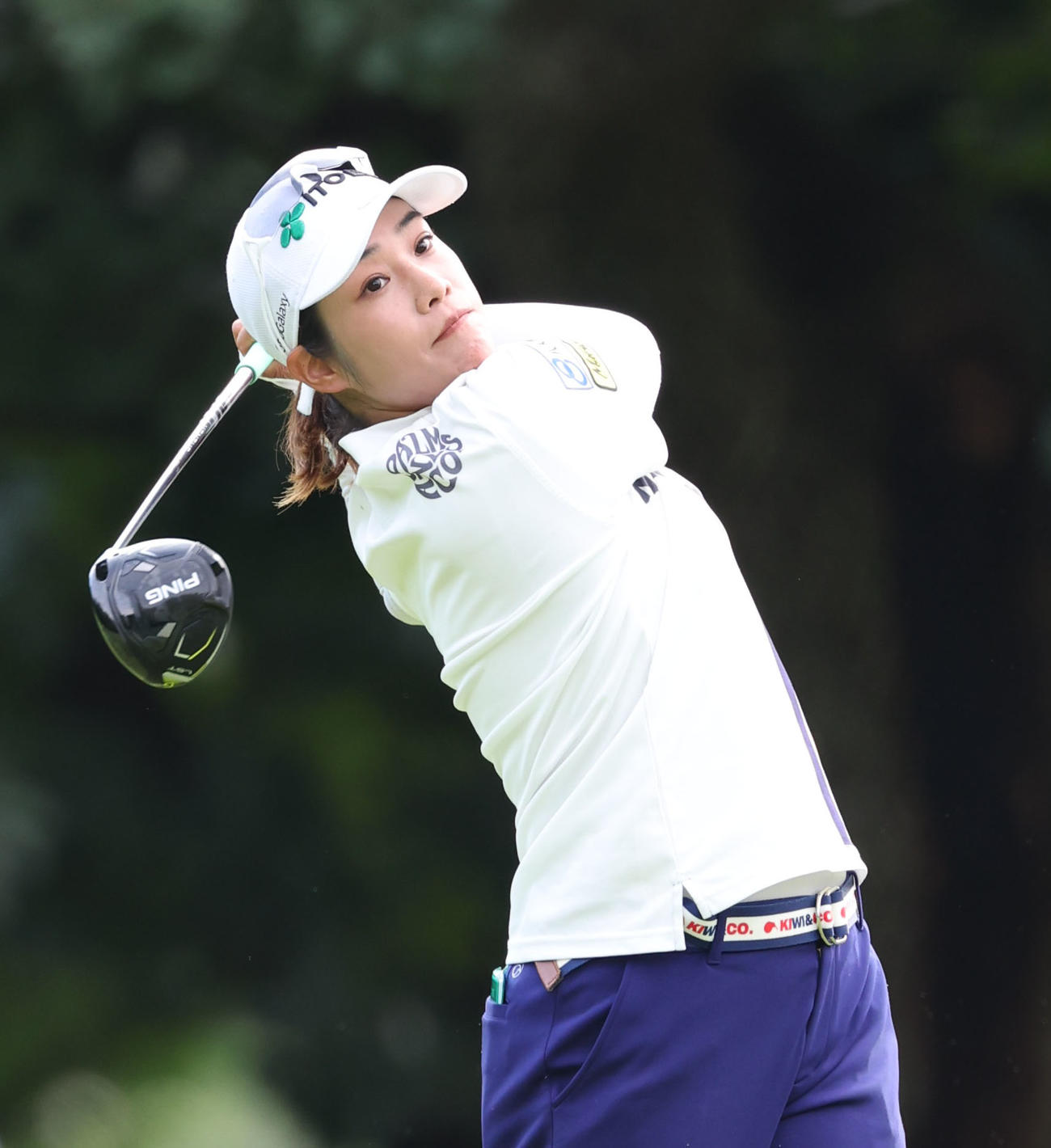 3番、ティーショットを放つ浜田茉優（撮影・佐藤翔太）