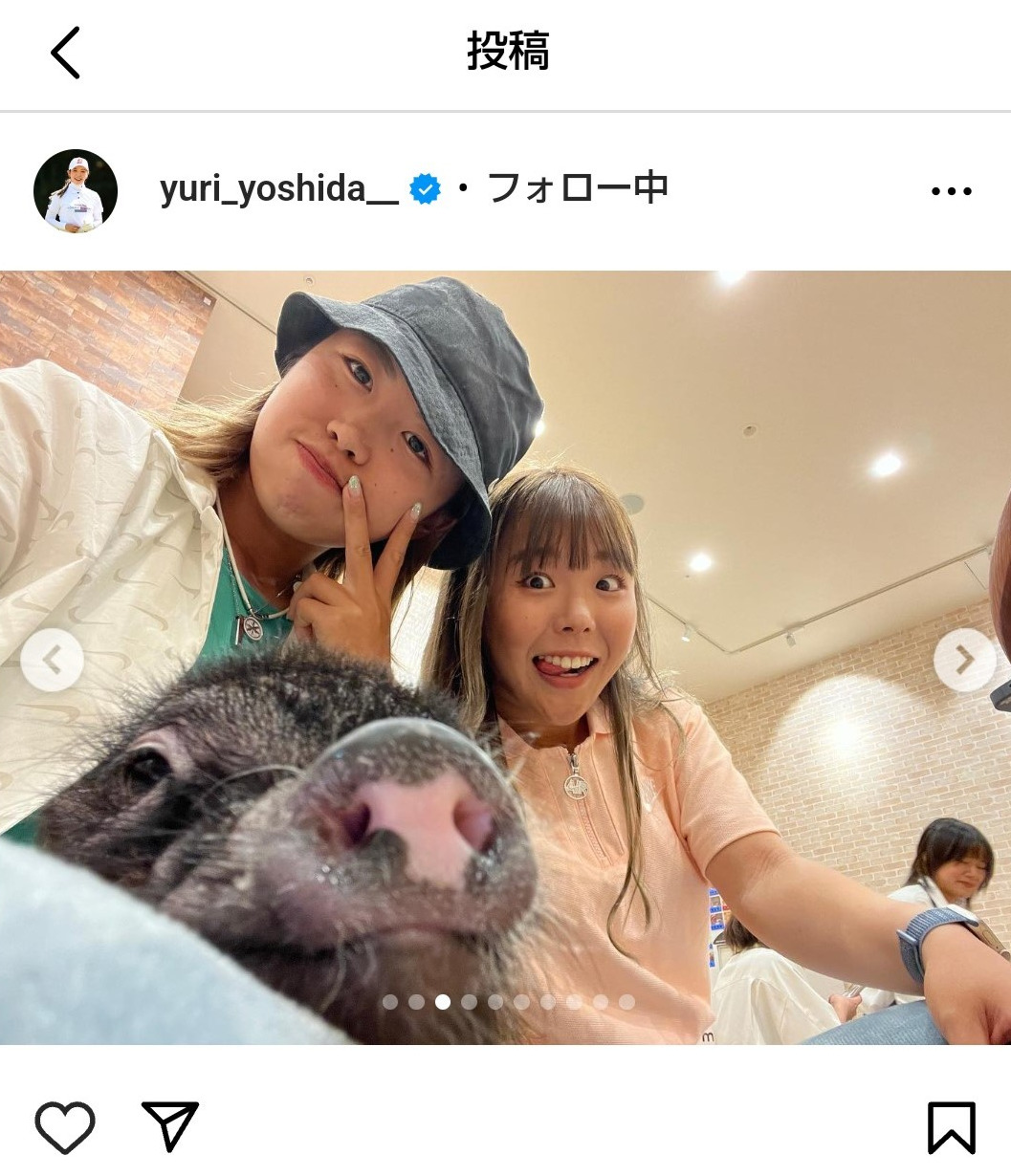 吉田優利の公式インスタグラムから