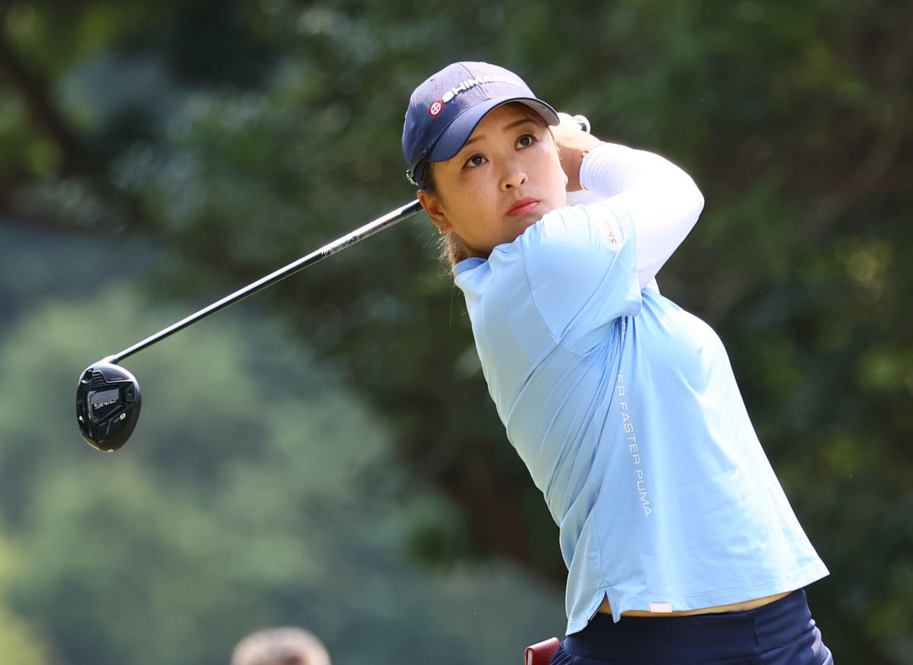 6番　ティーショットを放つ西郷（撮影・冨田成美）