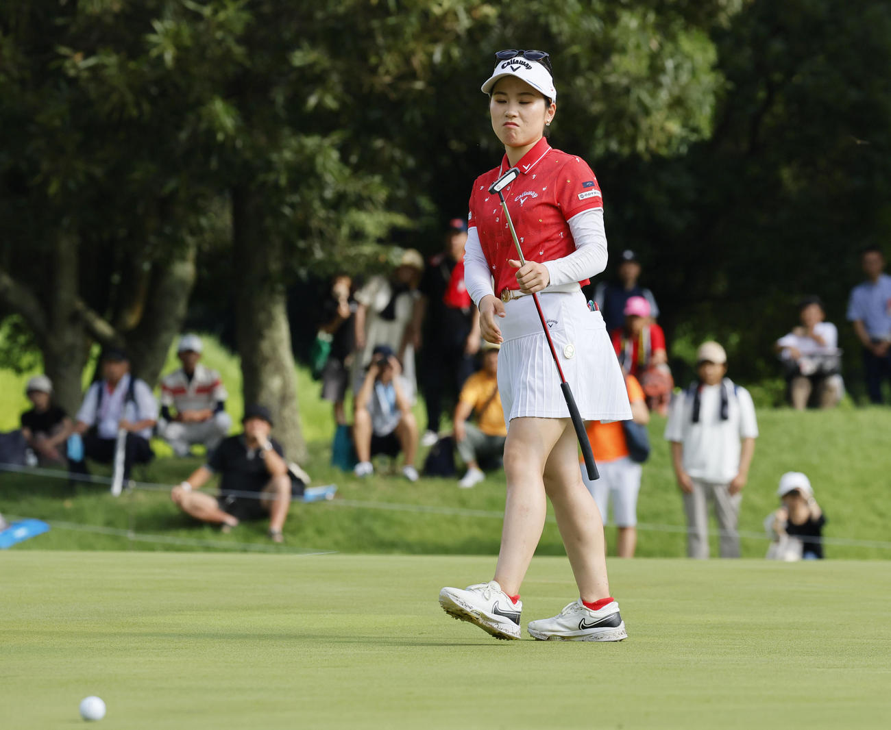 23年9月17日、1番、バーディーパットを外した西村優菜