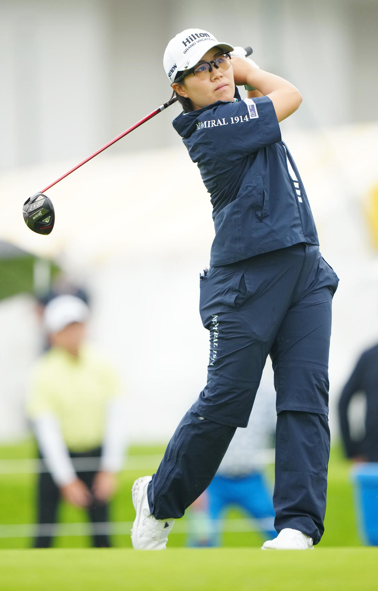 プロアマ戦でティーショットを放つ畑岡奈紗（撮影・江口和貴）