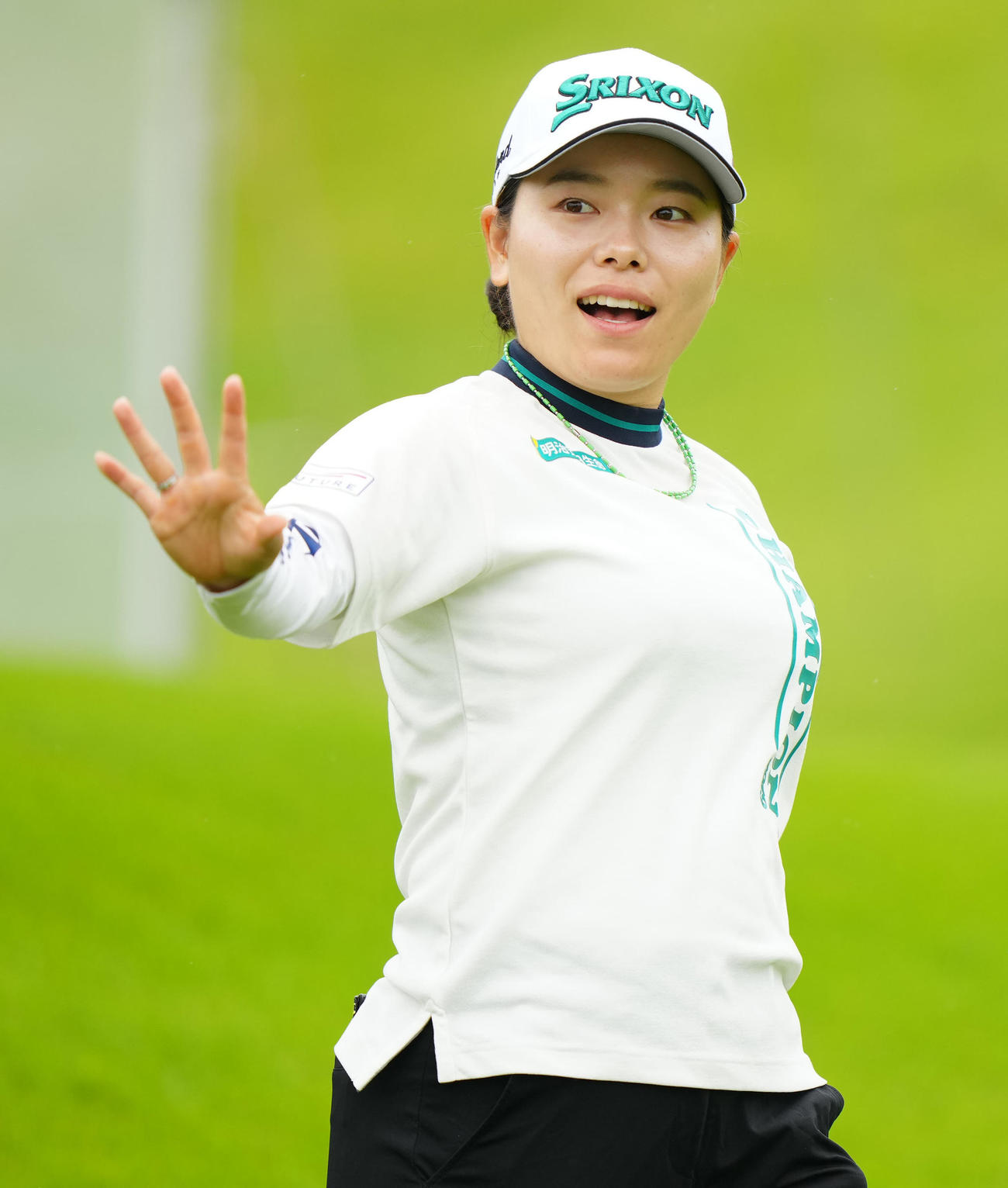 プロアマ戦に臨む勝みなみ（撮影・江口和貴）