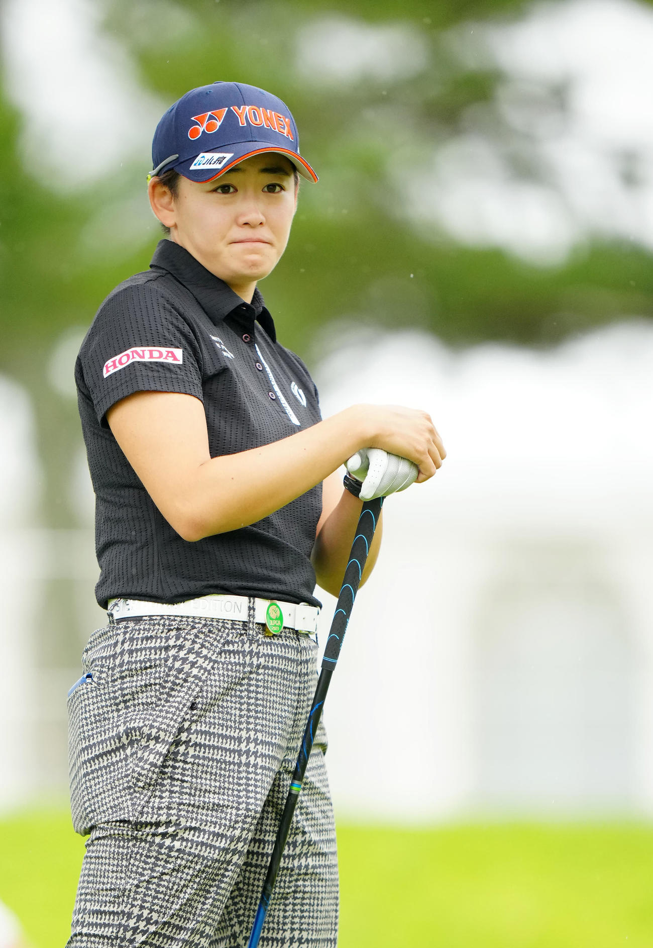 プロアマ戦に臨む岩井明愛（撮影・江口和貴）