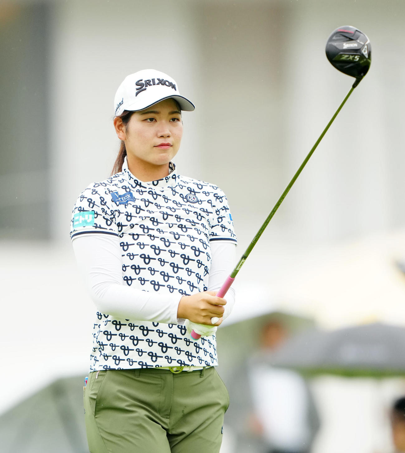 プロアマ戦に臨む桜井心那（撮影・江口和貴）