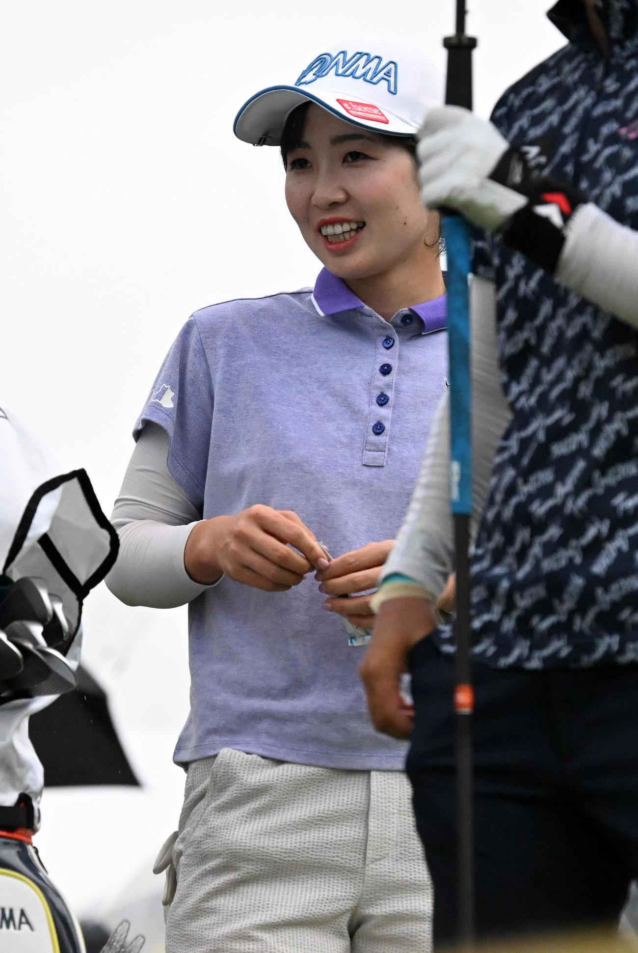 10番、笑顔でスタートを待つ蛭田みな美（撮影・前岡正明）