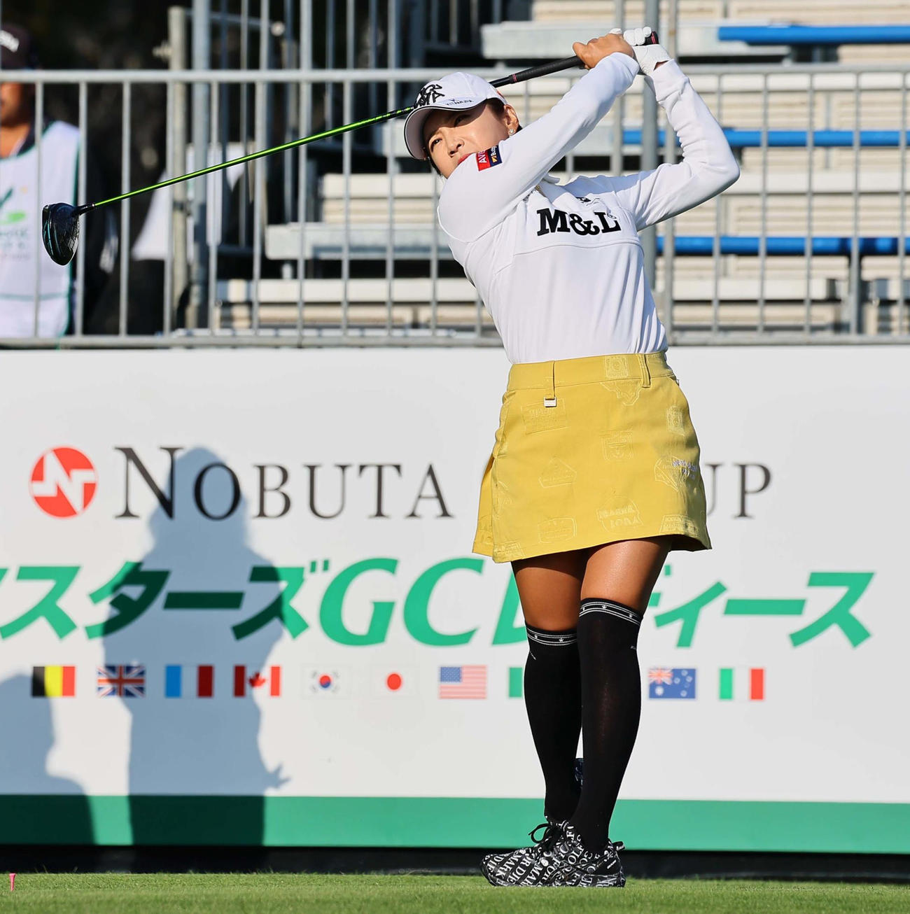 プロアマ戦でティーショットを放つイ・ボミ（撮影・上田博志）