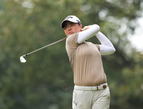3番、ティーショットを放つ笹生優花（撮影・河田真司）