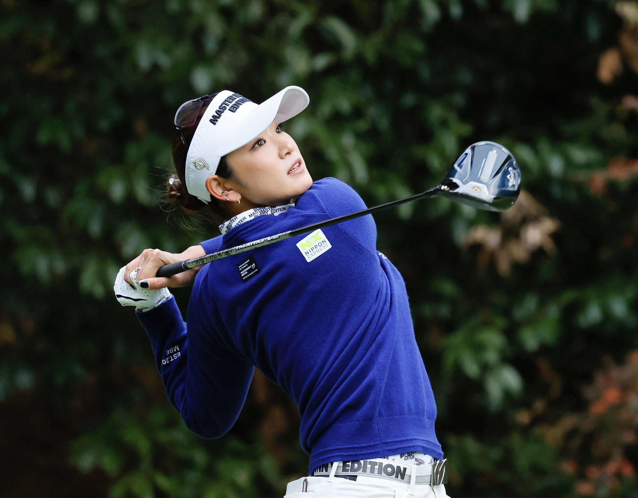 2番、ティーショットを放つ原英莉花（撮影・藤尾明華）