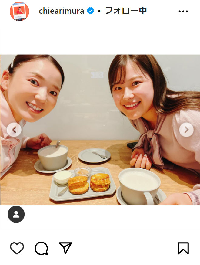 有村智恵のインスタグラムから