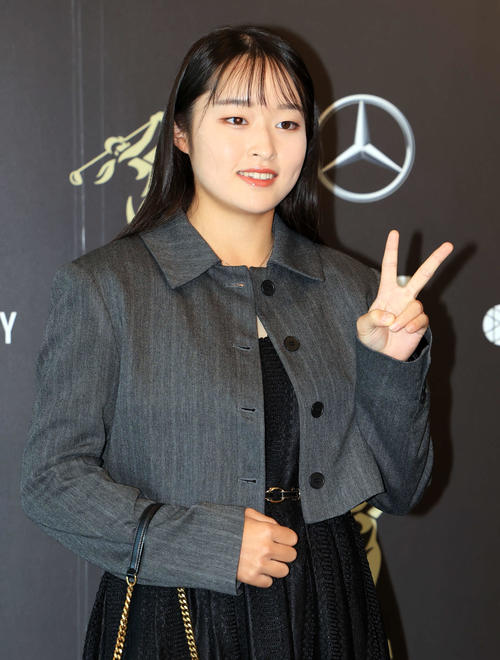 「JLPGA AWARDS 2023」でドレスアップしたウー・チャイエン（撮影・浅見桂子）