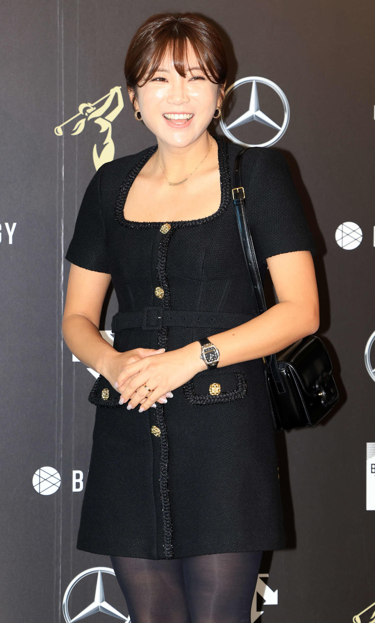 「JLPGA AWARDS 2023」でドレスアップしたイ・ボミ（撮影・浅見桂子）