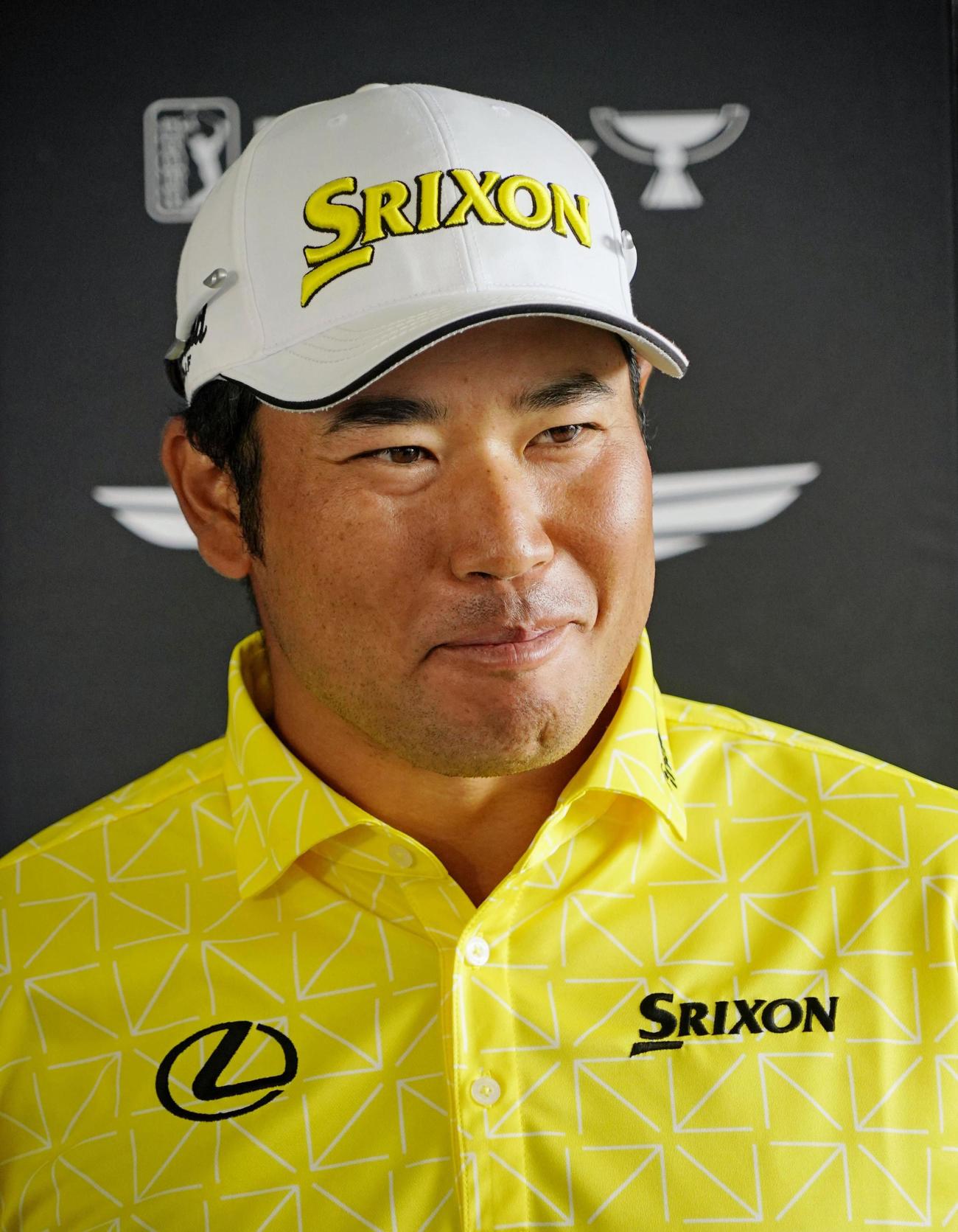 優勝インタビューに答える松山英樹。通算17アンダーで優勝（共同）