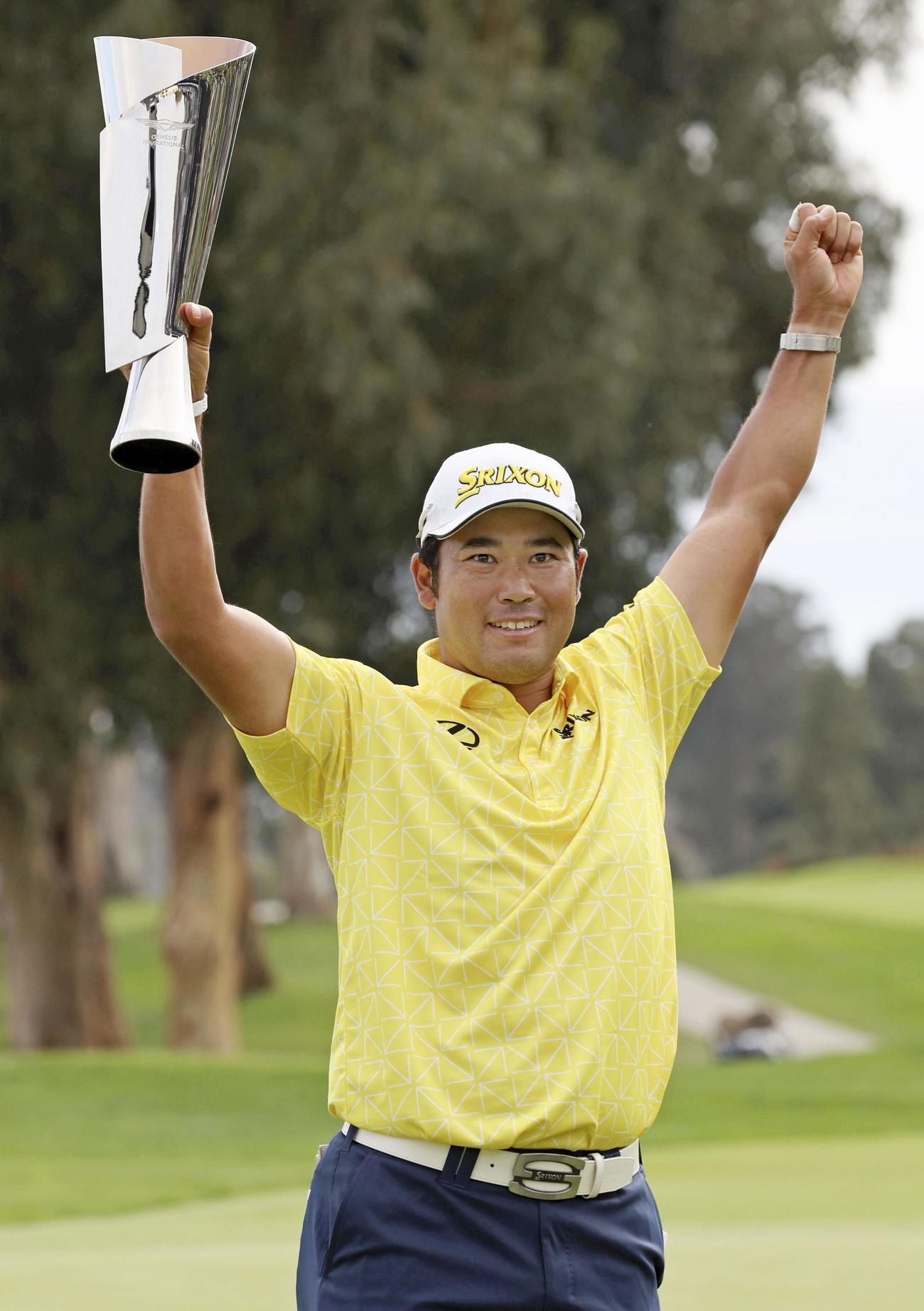 米男子ゴルフのジェネシス招待で優勝し、米ツアー通算9勝目を挙げた松山英樹（ゲッティ＝共同）