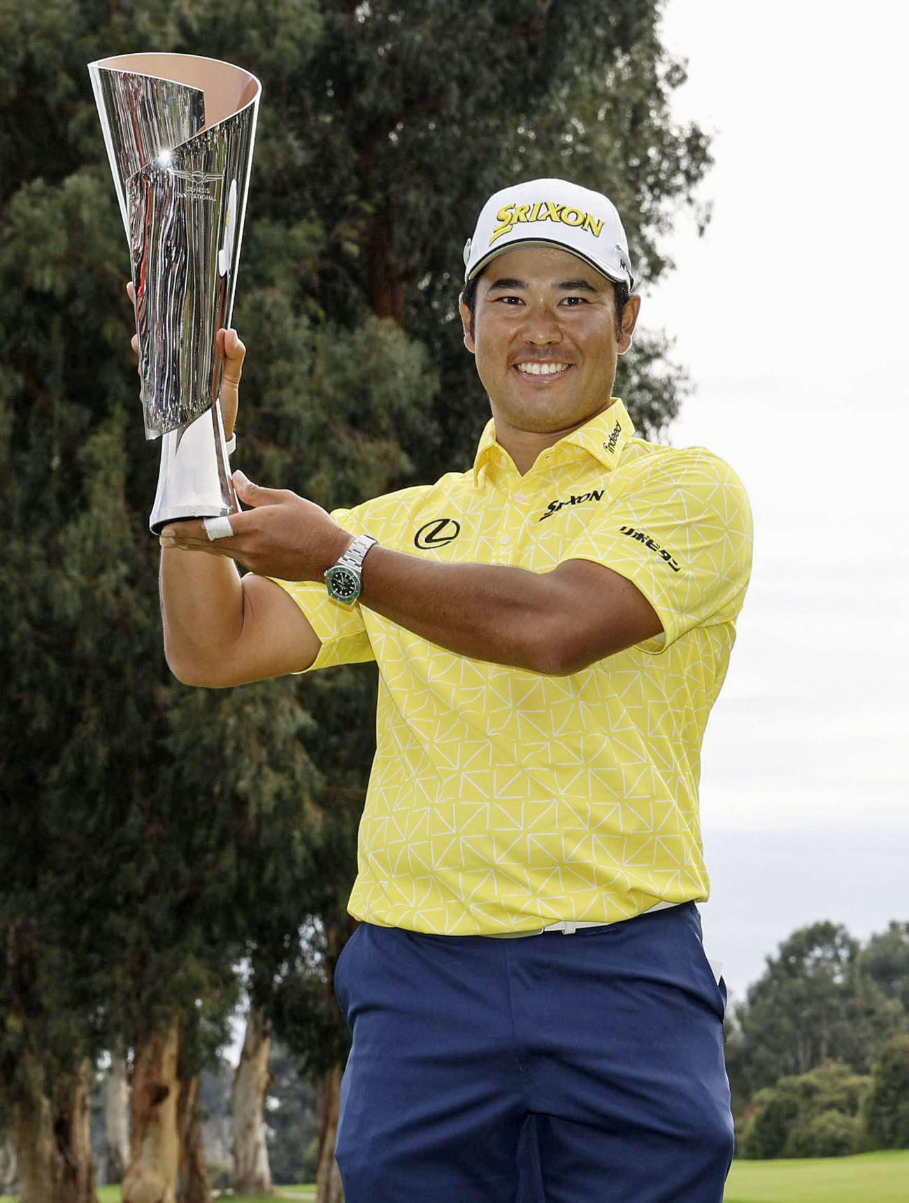米男子ゴルフのジェネシス招待で優勝し、米ツアー通算9勝目を挙げた松山（AP）