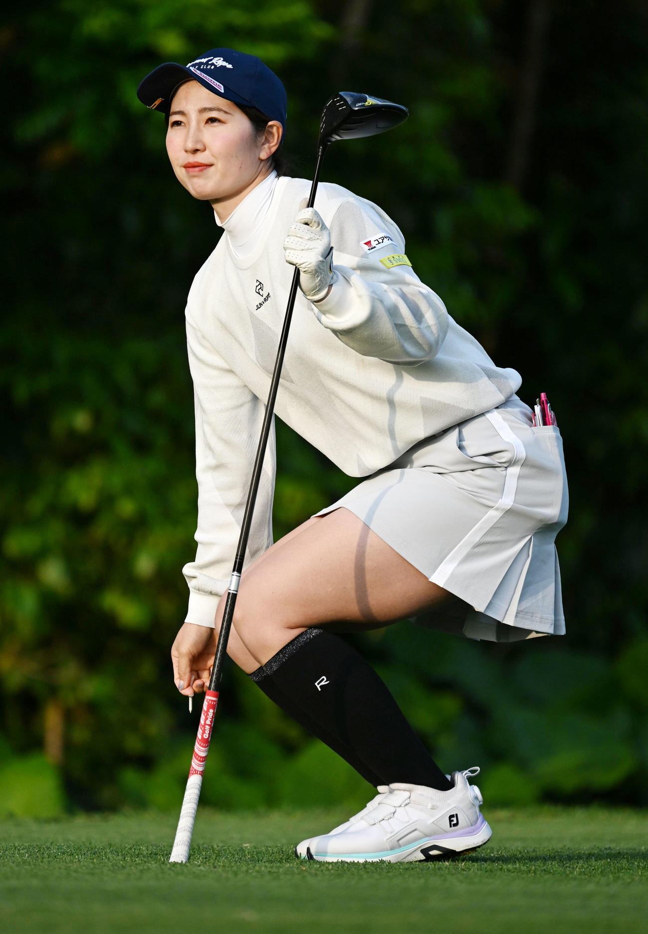 10番、ティーショットを放った蛭田みな美（撮影・前岡正明）