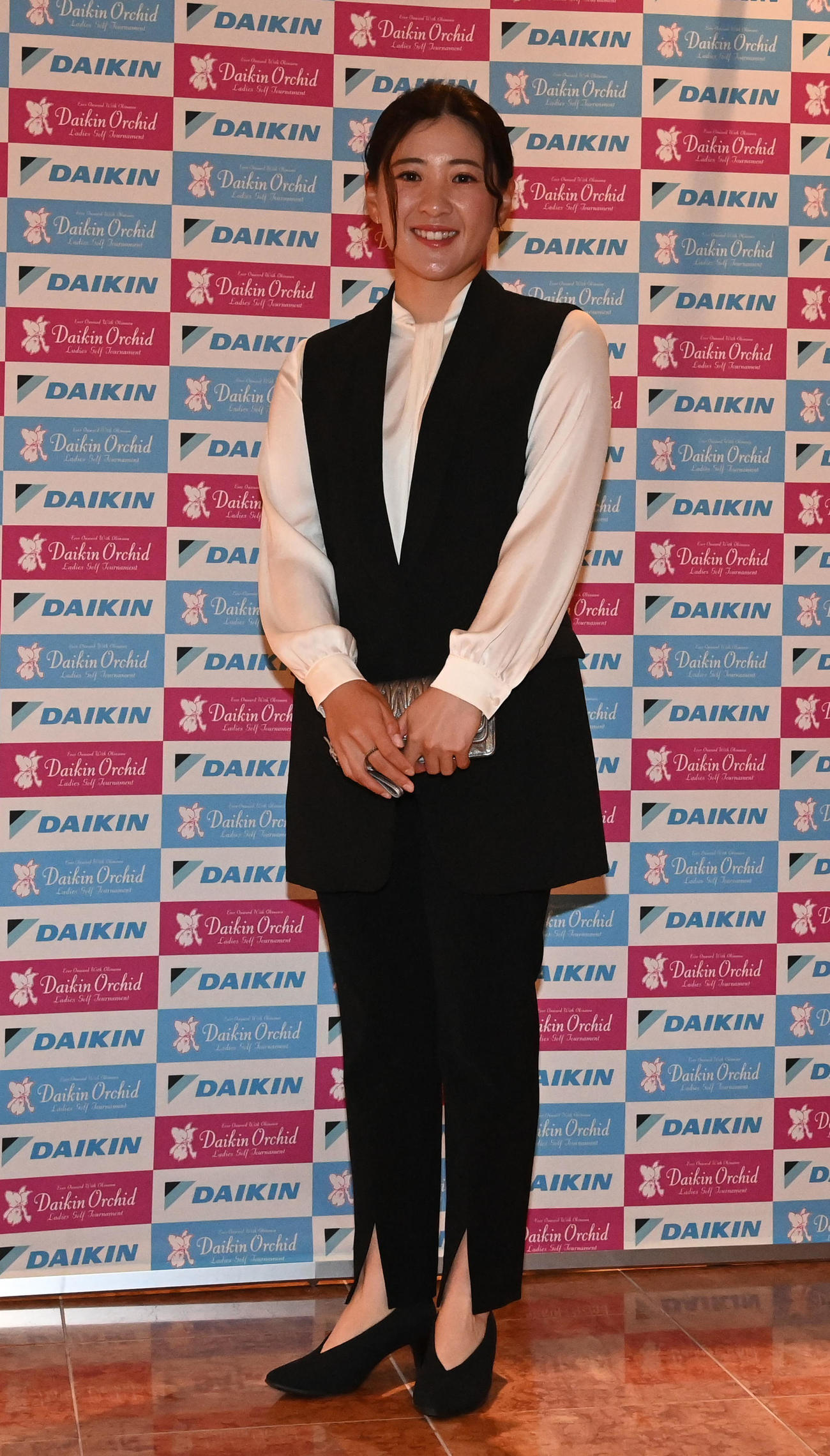 ダイキン・オーキッド・レディース前夜祭に出席した永井花奈（撮影・前岡正明）