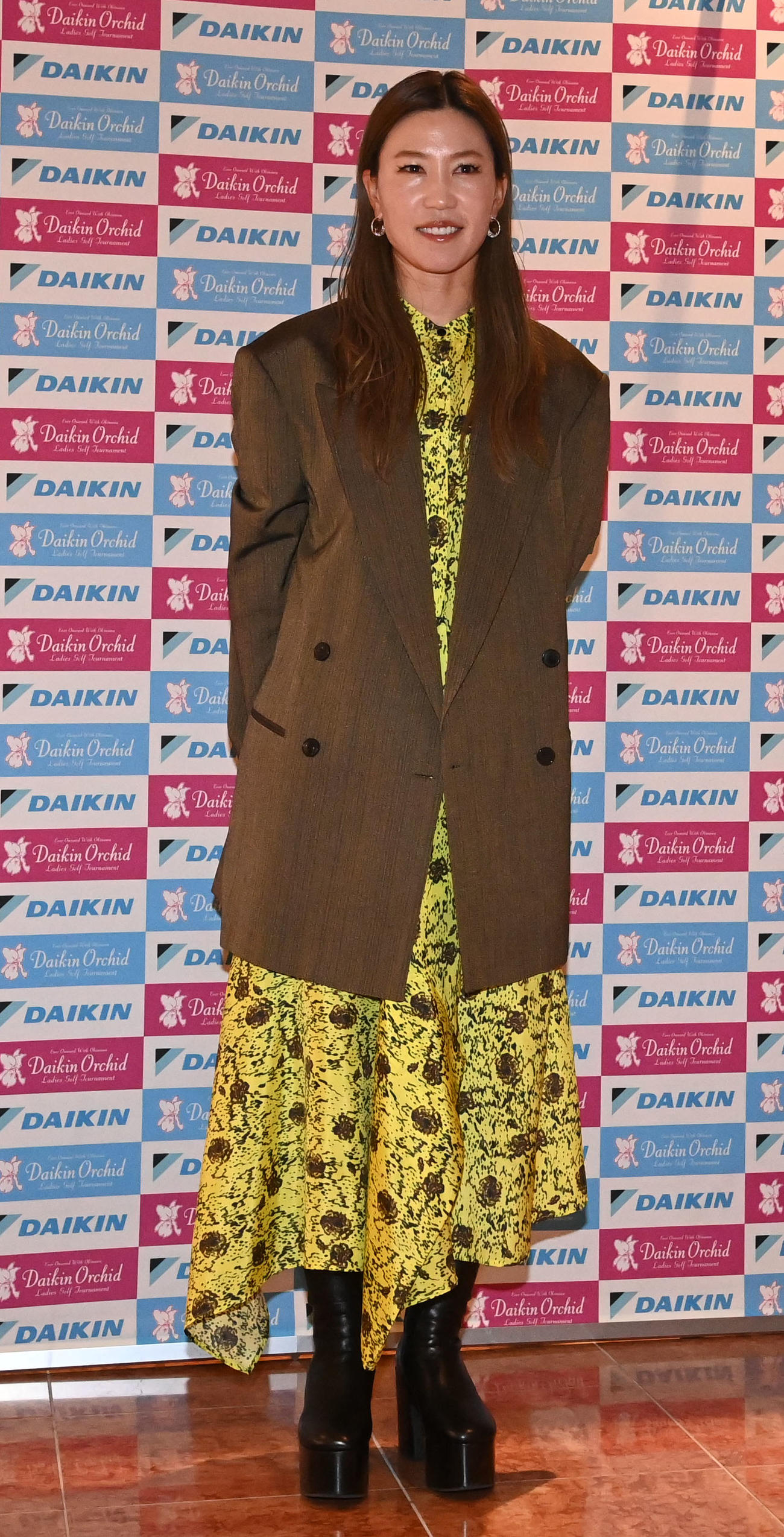 ダイキン・オーキッド・レディース前夜祭に出席した上田桃子（撮影・前岡正明）