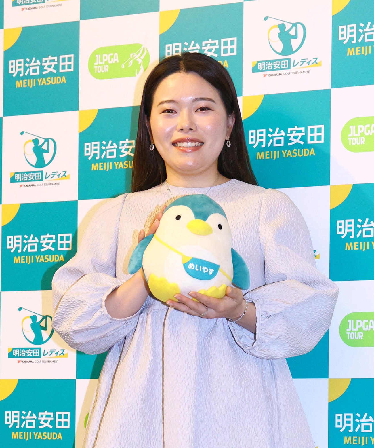 明治安田レディスの前夜祭に出席する勝みなみ（撮影・上山淳一）