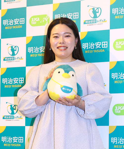 明治安田レディスの前夜祭に出席する勝みなみ（撮影・上山淳一）