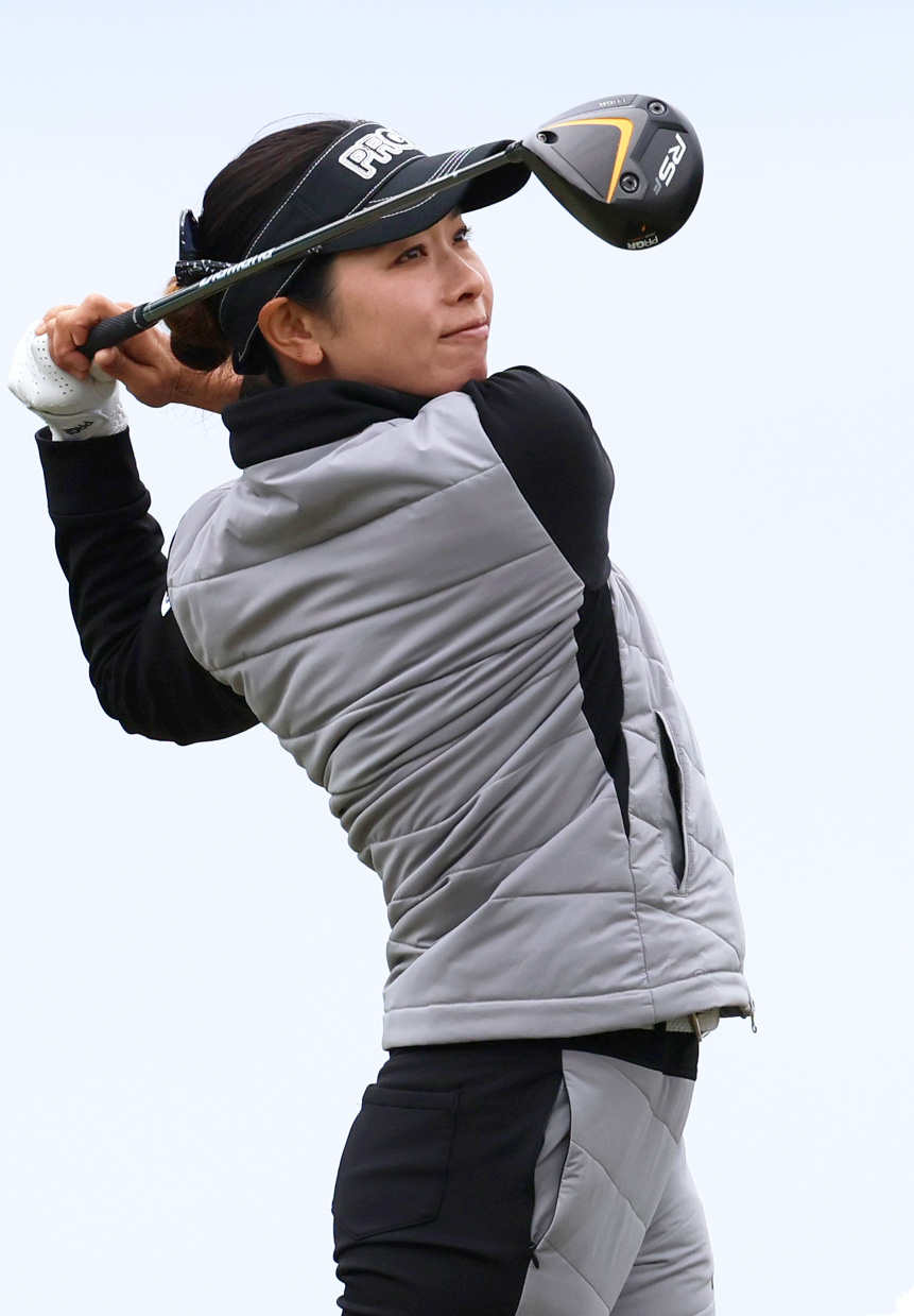 プロアマ戦をラウンドする森田理香子（撮影・上山淳一）