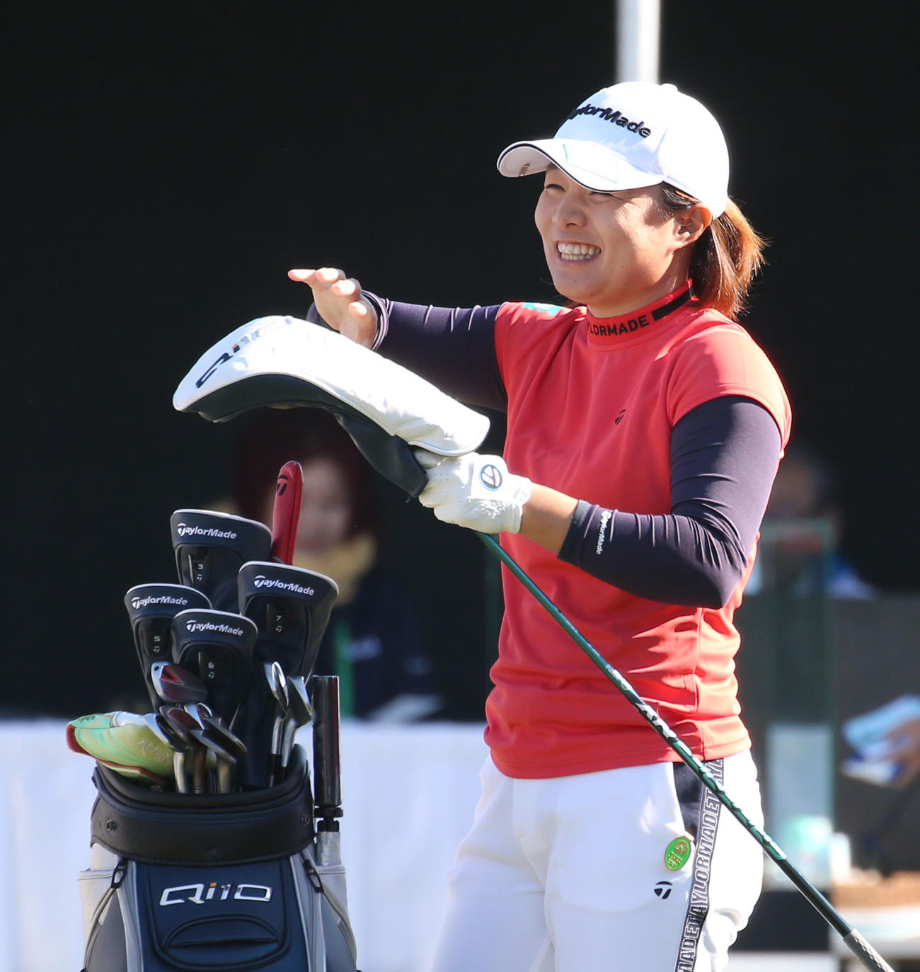 1番、スタート前、笑顔の永峰（撮影・冨田成美）