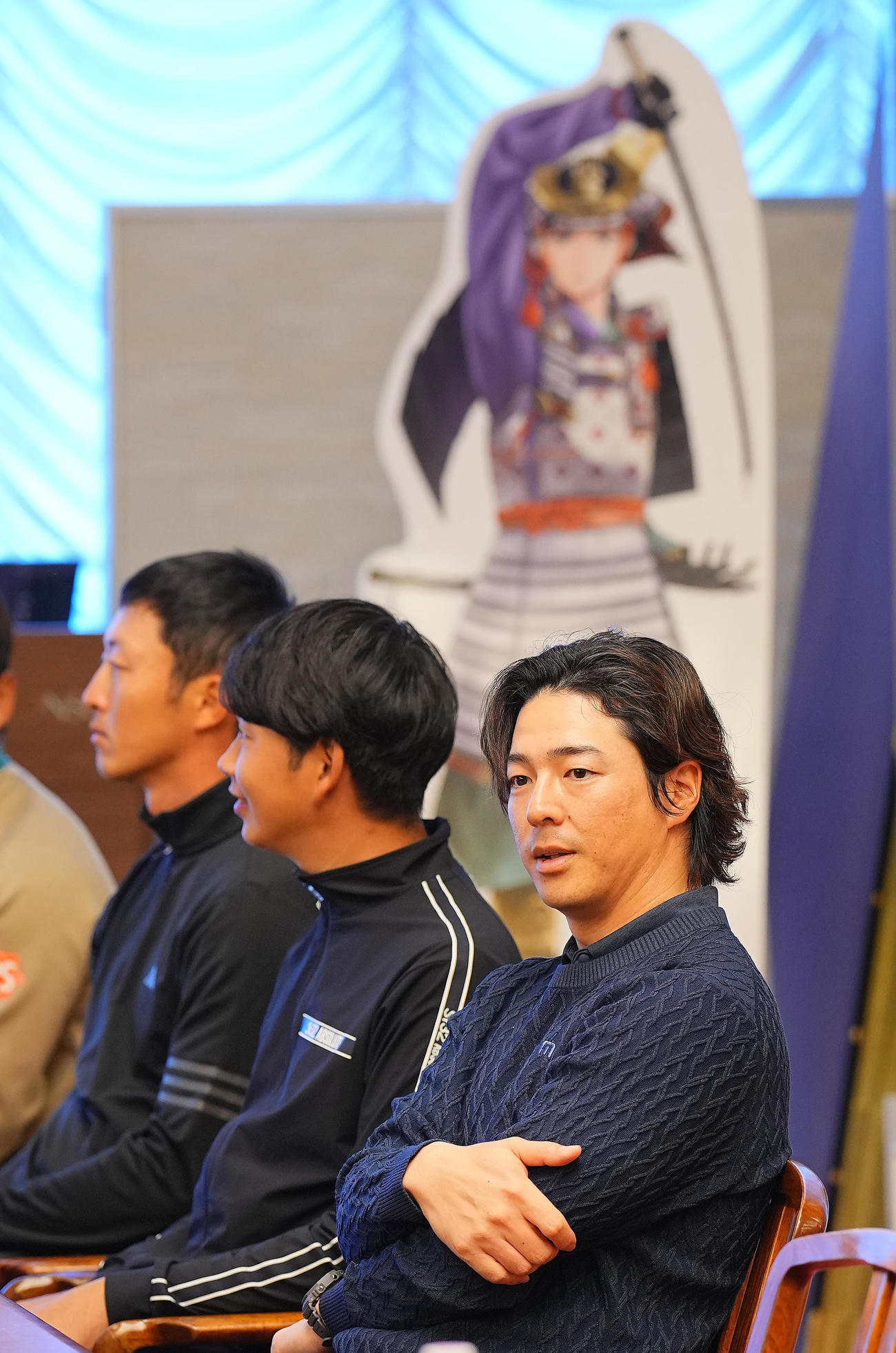 選手会ミーティングに臨む石川遼（撮影・垰建太）