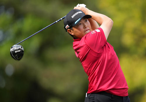 3番、ティーショットを放つ工藤（撮影・横山健太）