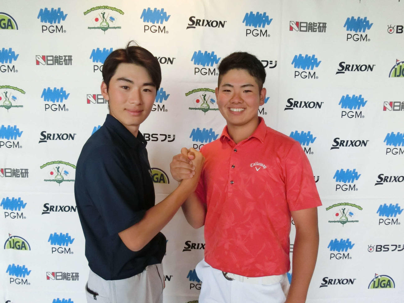 15－18歳の部男子優勝亥飼陽（右）と2位の中山大生（C）IJGA