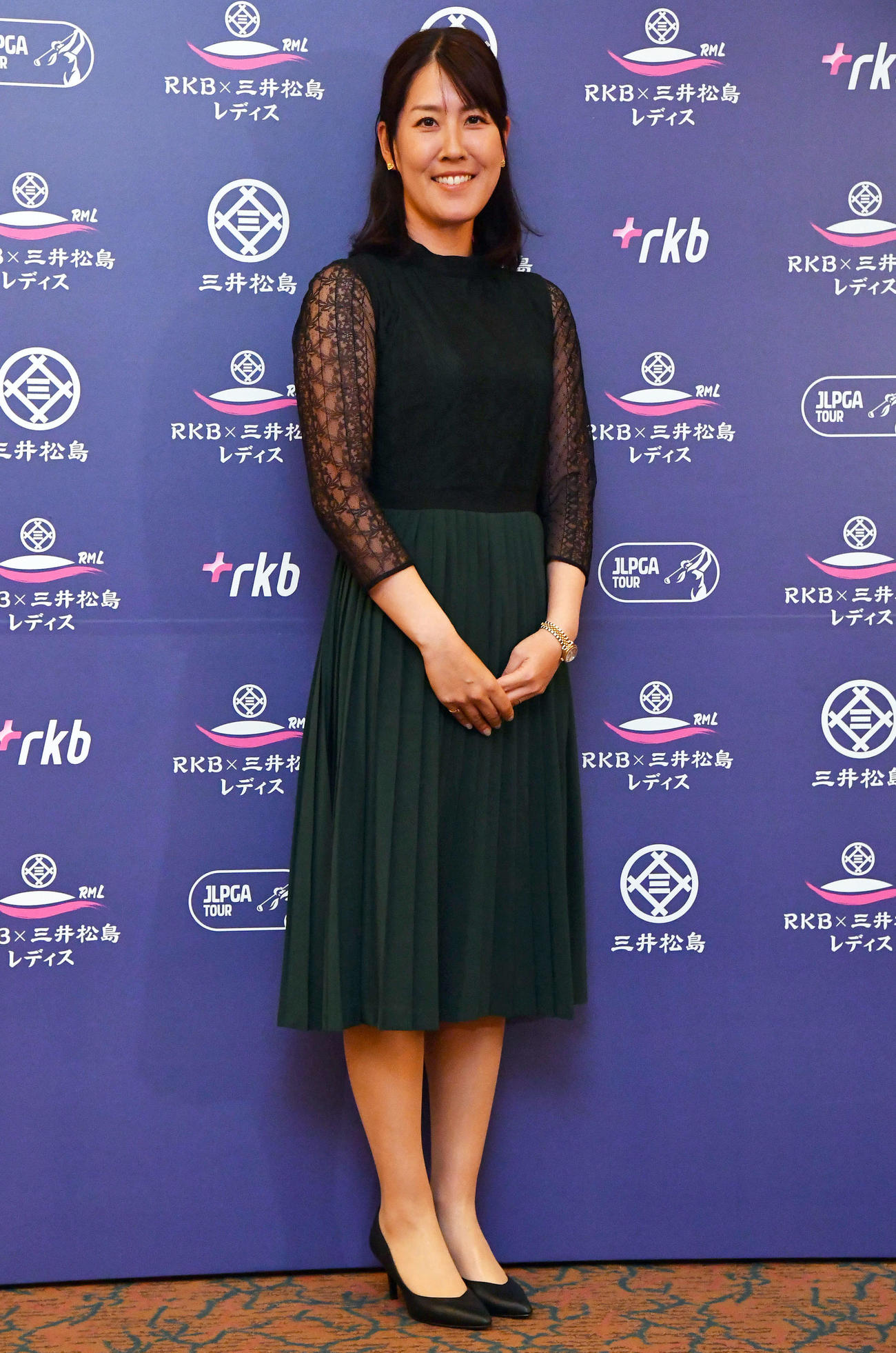 RKB×三井松島レディース　ドレスアップして前夜祭に出席する福田真未（撮影・岩下翔太）