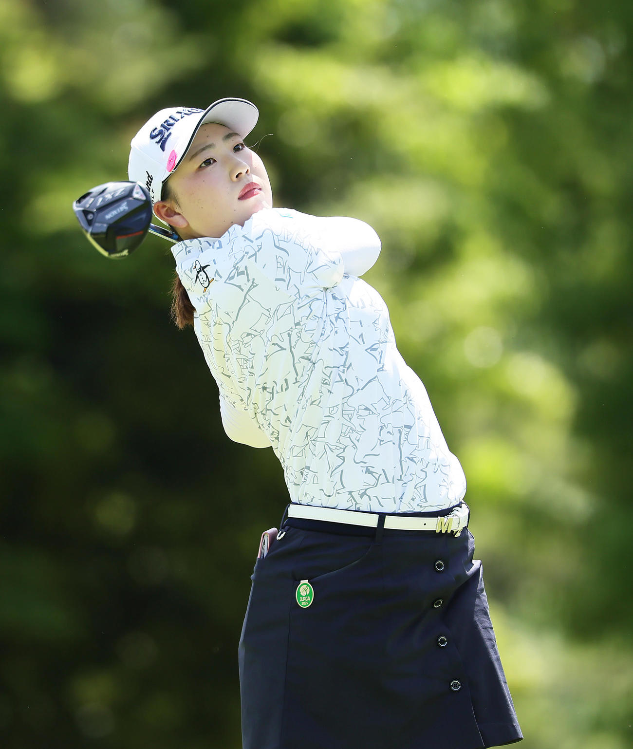 4番、ティーショットを放つ竹田（撮影・足立雅史）