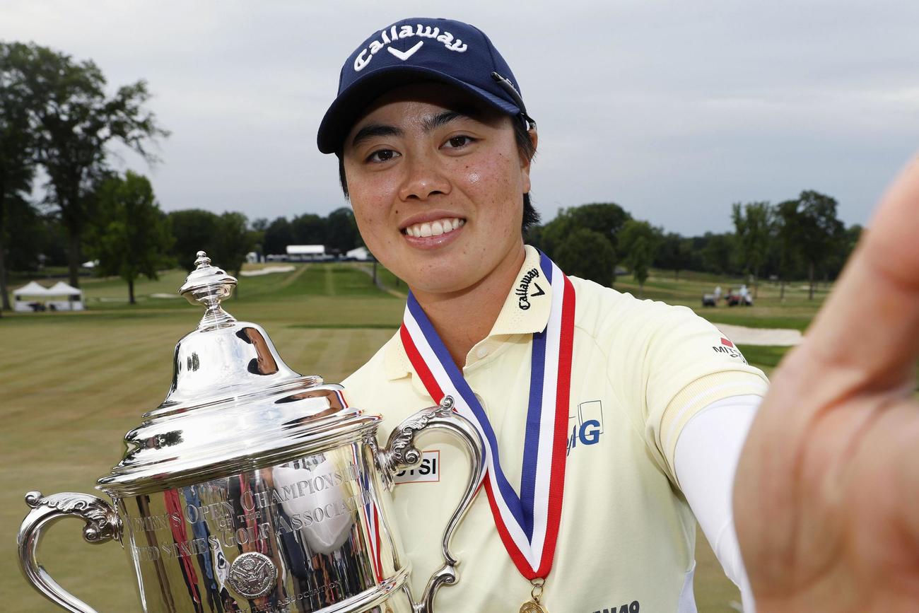 通算4アンダーで優勝し、日本勢初のメジャー通算2勝目を挙げた笹生優花＝ランカスターCC（ゲッティ＝共同）