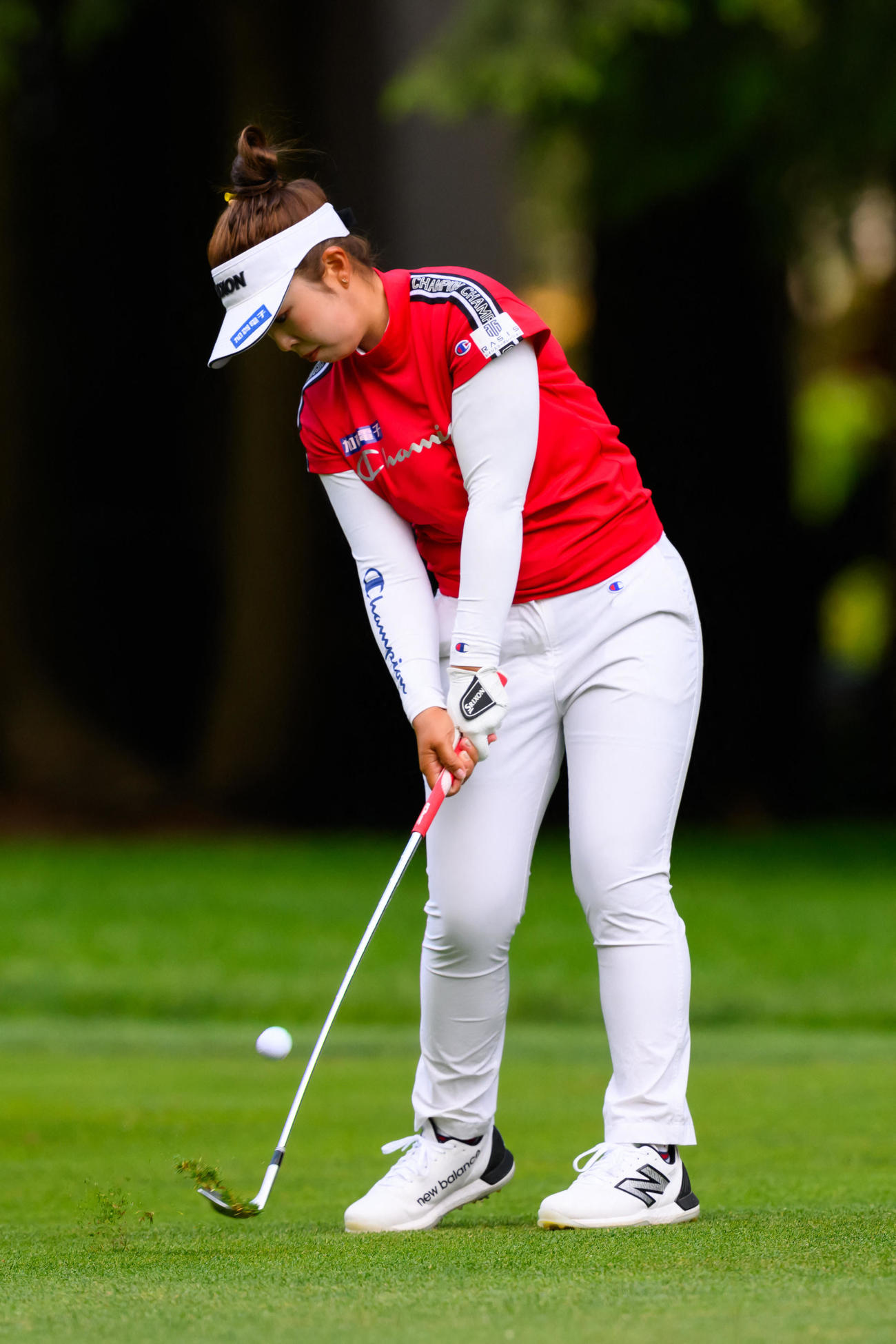 全米女子プロ選手権最終日　6番のフェアウェイからショットを打つ山下美夢有（USA TODAY Sports＝ロイター）