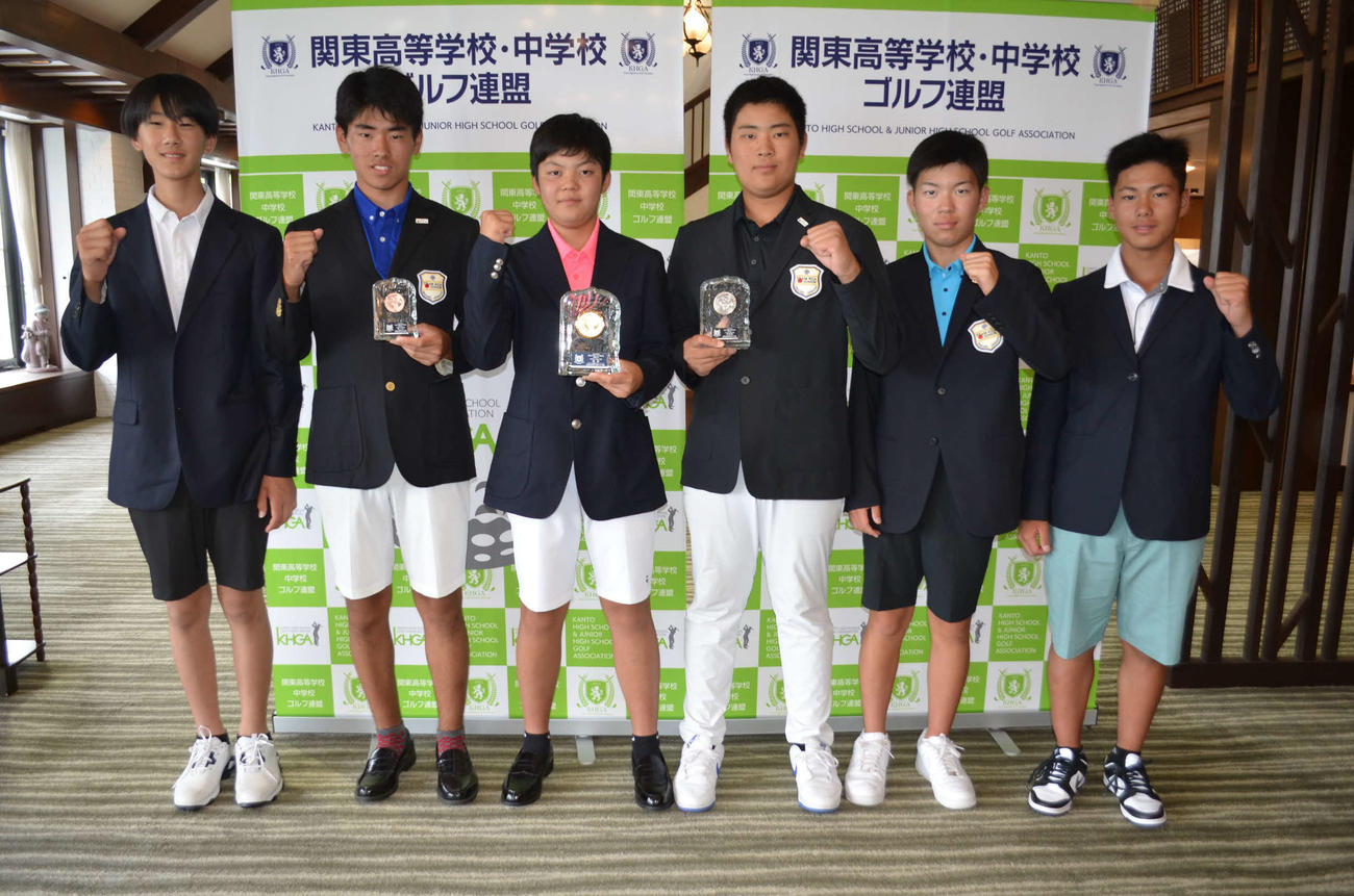 左から5位山崎、3位林田、1位神永、2位西山、4位岡田、6位藤村