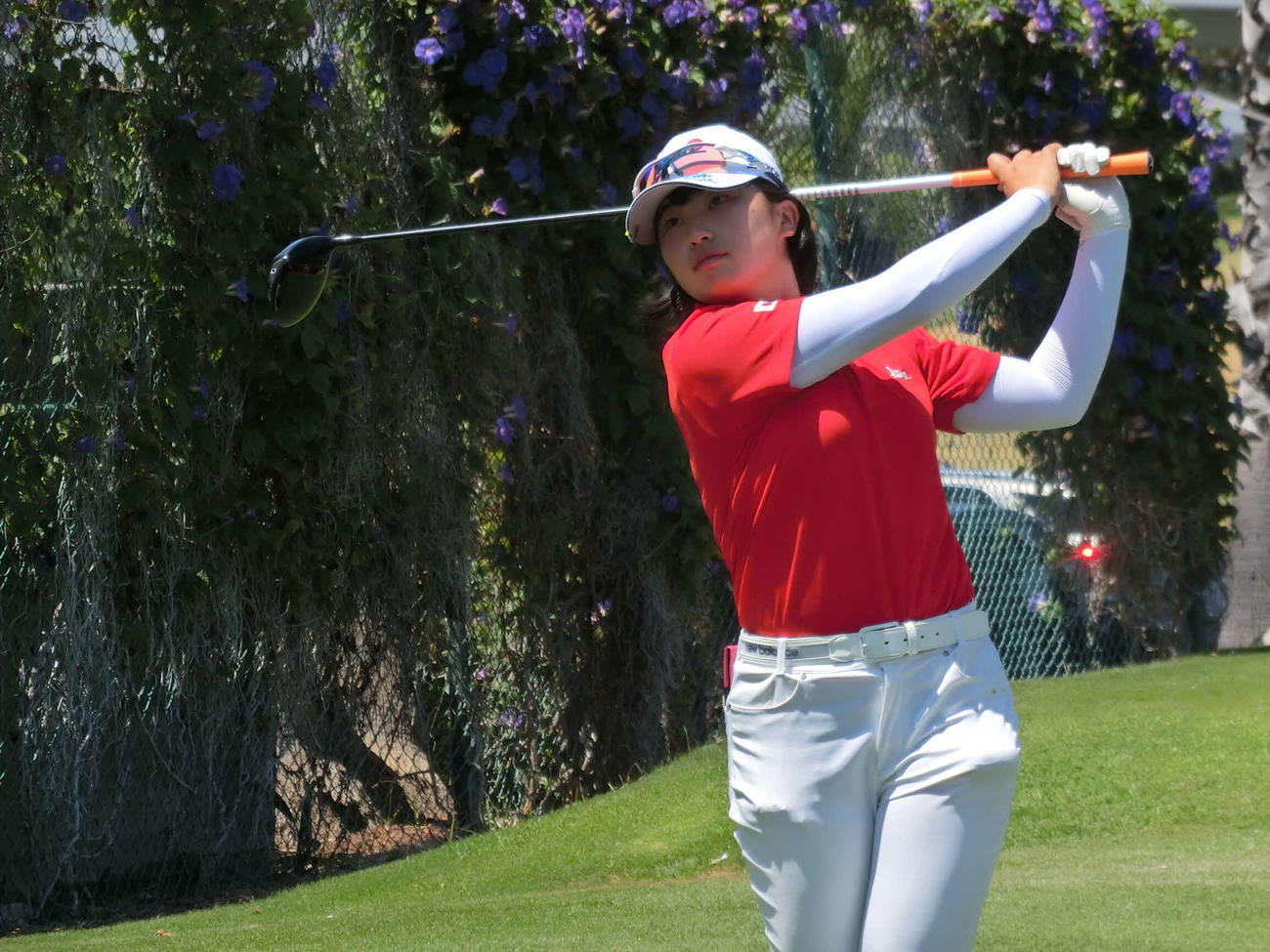 13－14歳の部女子初日首位の山下萌寧（C）IJGA