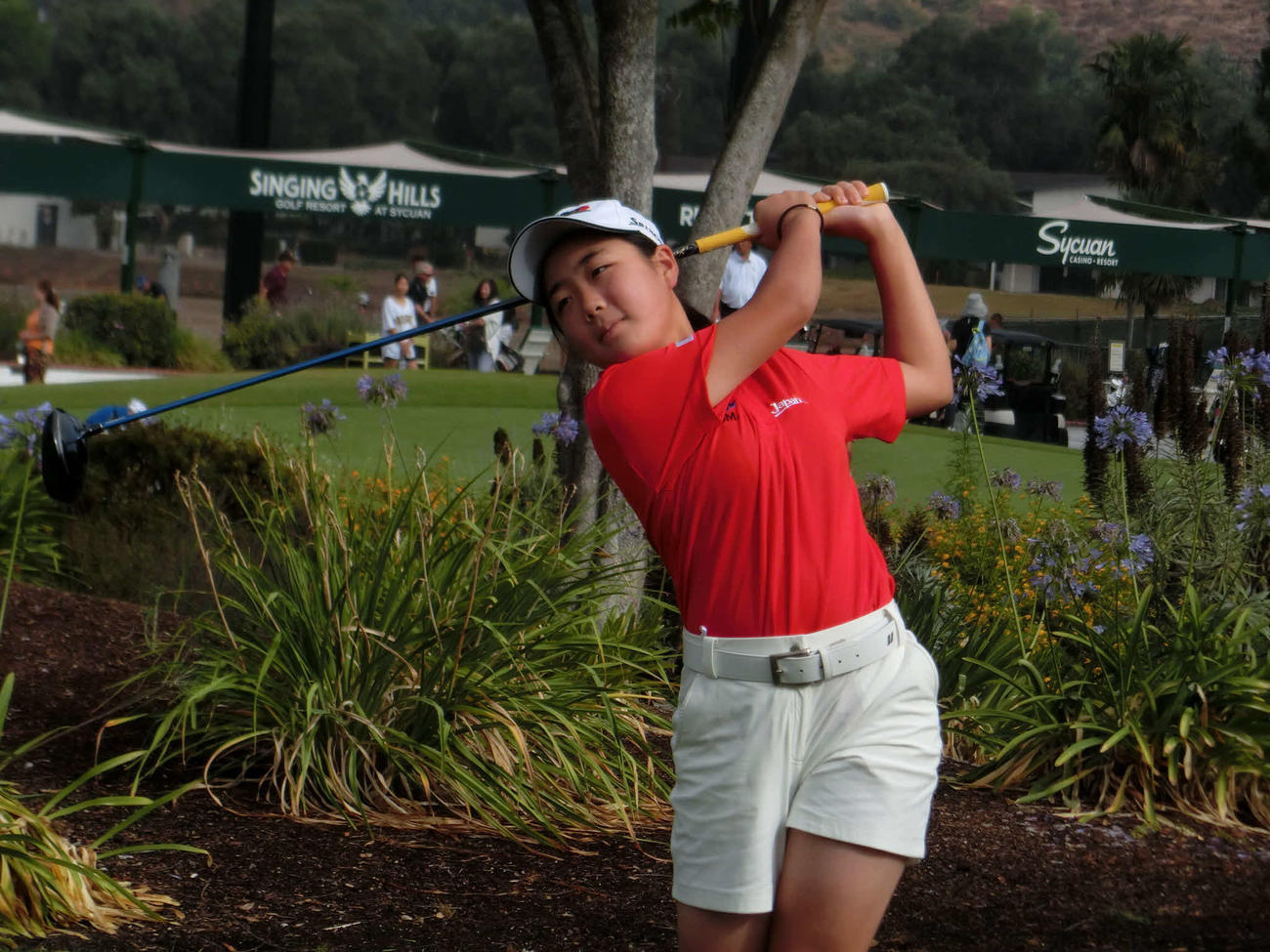 9－10歳の部女子初日首位の高橋なつ希（C）IJGA