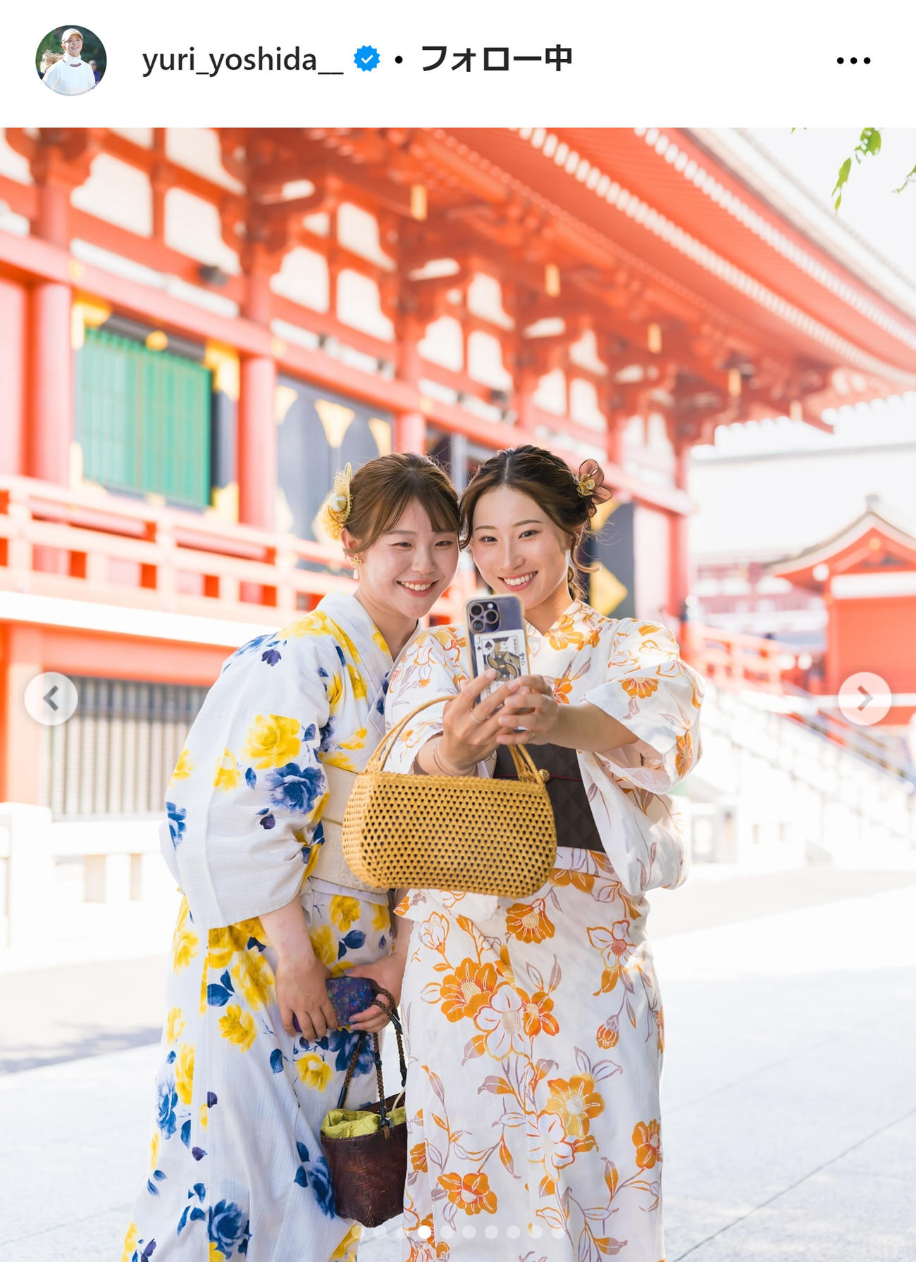 吉田優利のインスタグラムから