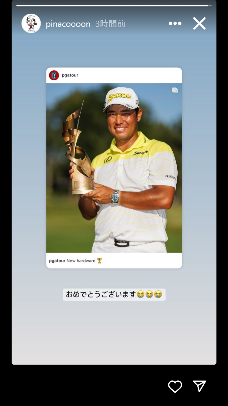 渋野日向子のインスタグラムから