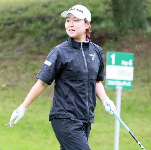 プロアマ戦で調整する小滝（撮影・上山淳一）