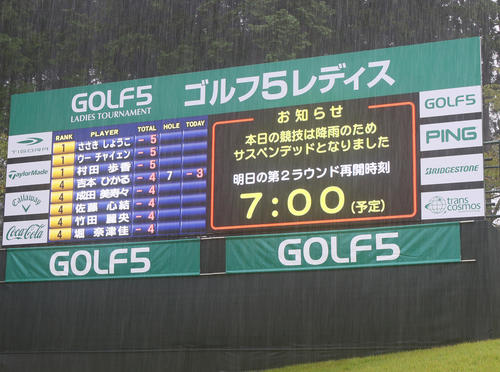 降雨のためサスペンデットとなった（撮影・上山淳一）