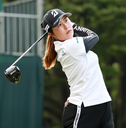 プロアマ戦で調整する大里（撮影・上山淳一）