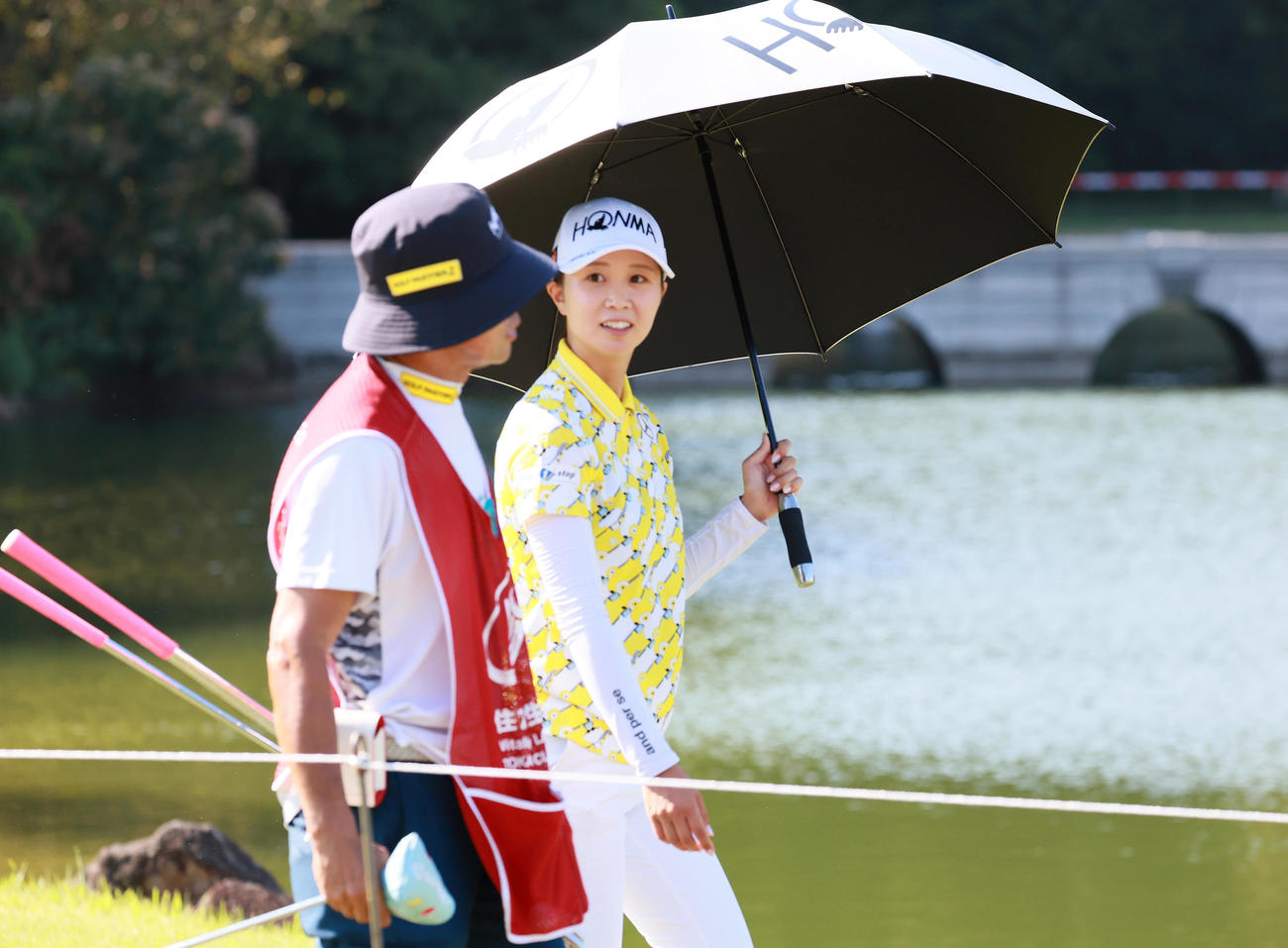 プロアマ戦で調整する金沢（撮影・上山淳一）