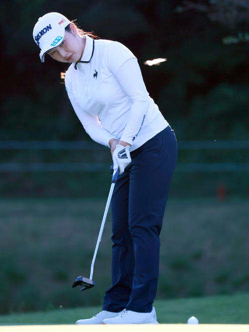 プロアマ戦で調整する小祝（撮影・上山淳一）