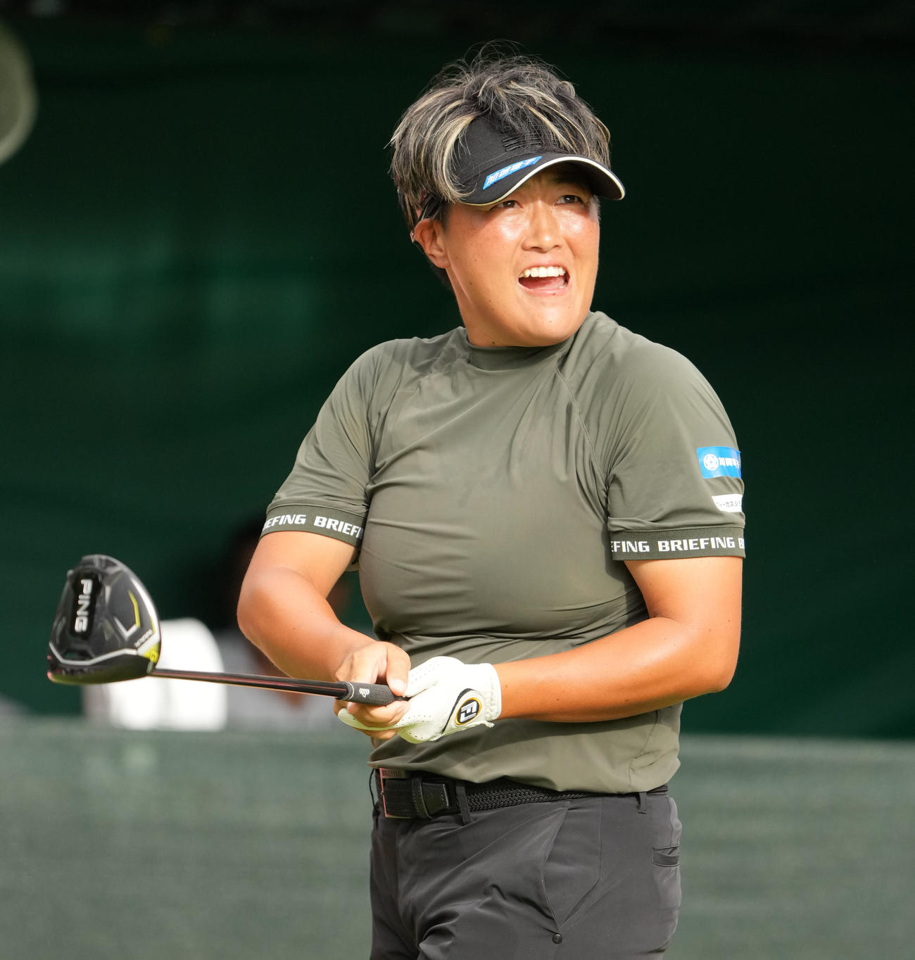 ドライビングコンテスト　277．7ヤードで優勝した工藤（撮影・森本幸一）
