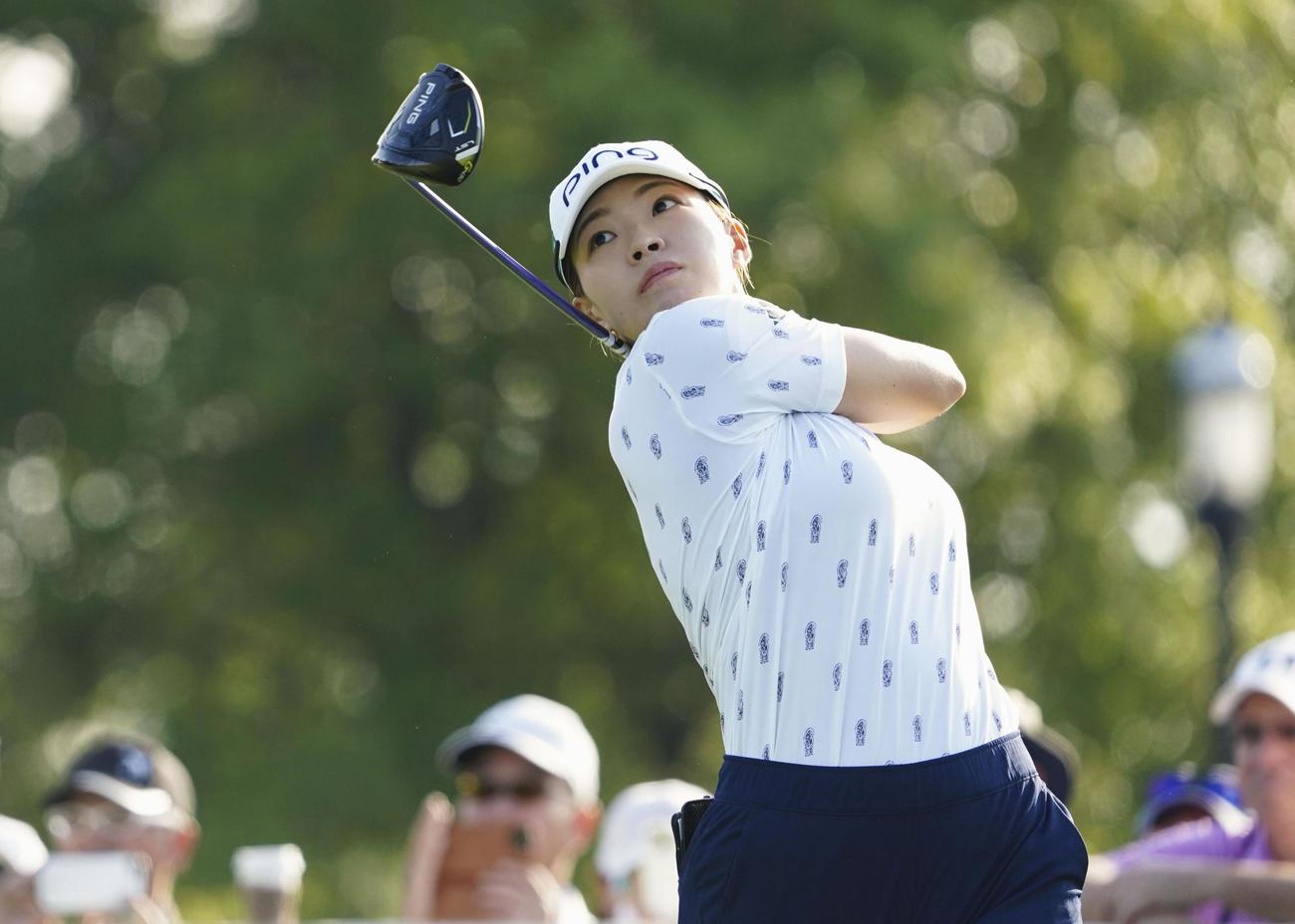 第3ラウンド、通算3アンダーで58位の渋野日向子＝TPCリバースベンド（共同）