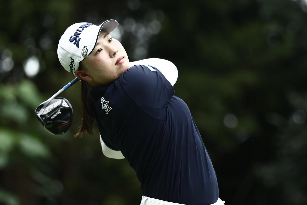 3番、ティーショットを放つ竹田（撮影・河田真司）