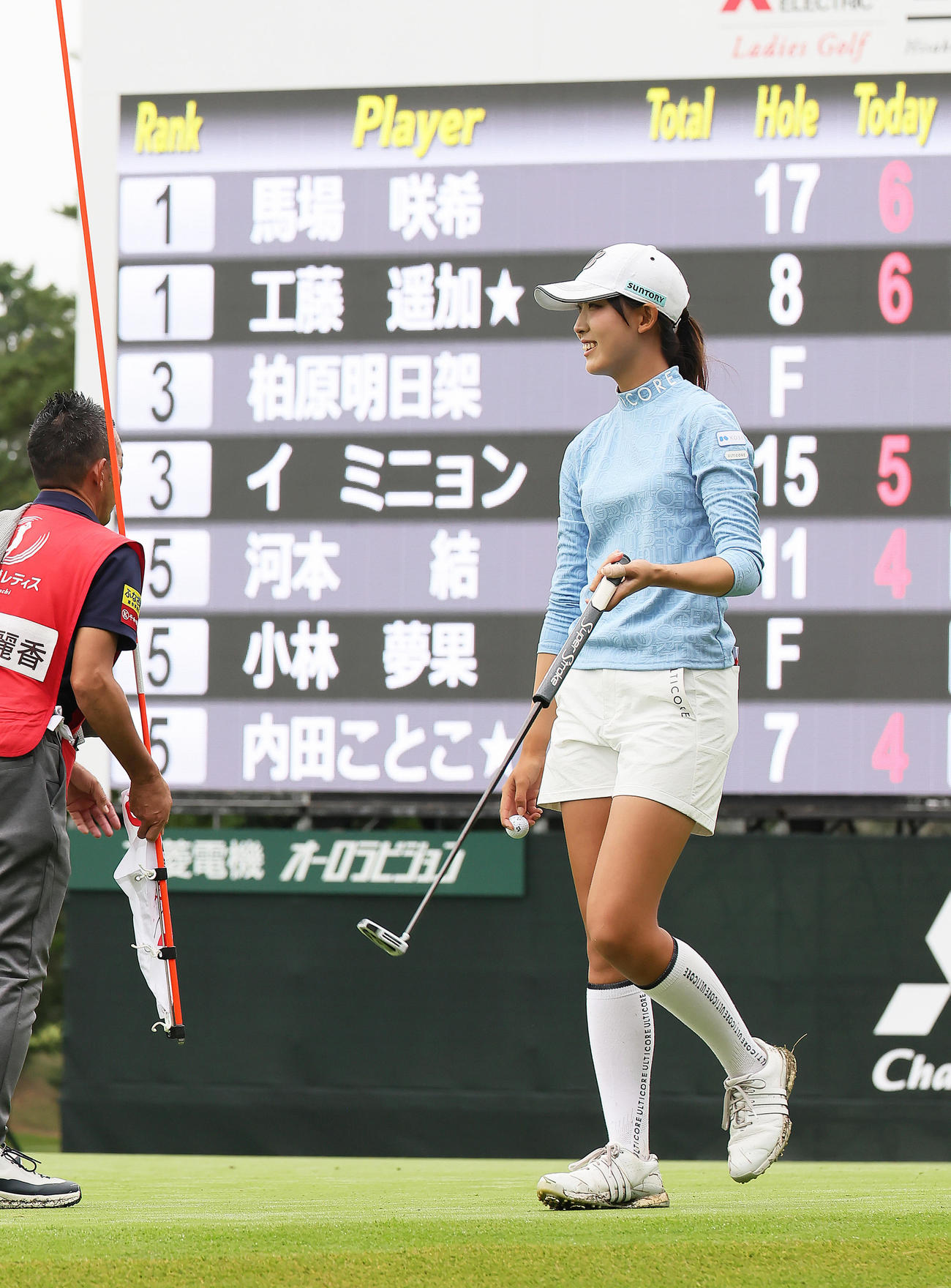 6アンダーでホールアウトした馬場（撮影・足立雅史）