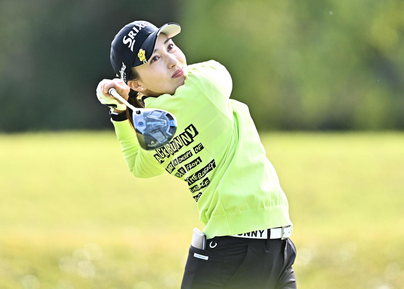 3番、ティーショットを放つ村田（撮影・滝沢徹郎）
