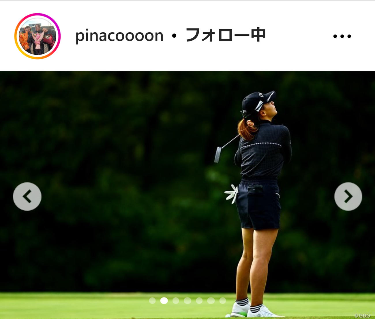 渋野日向子のインスタグラムから