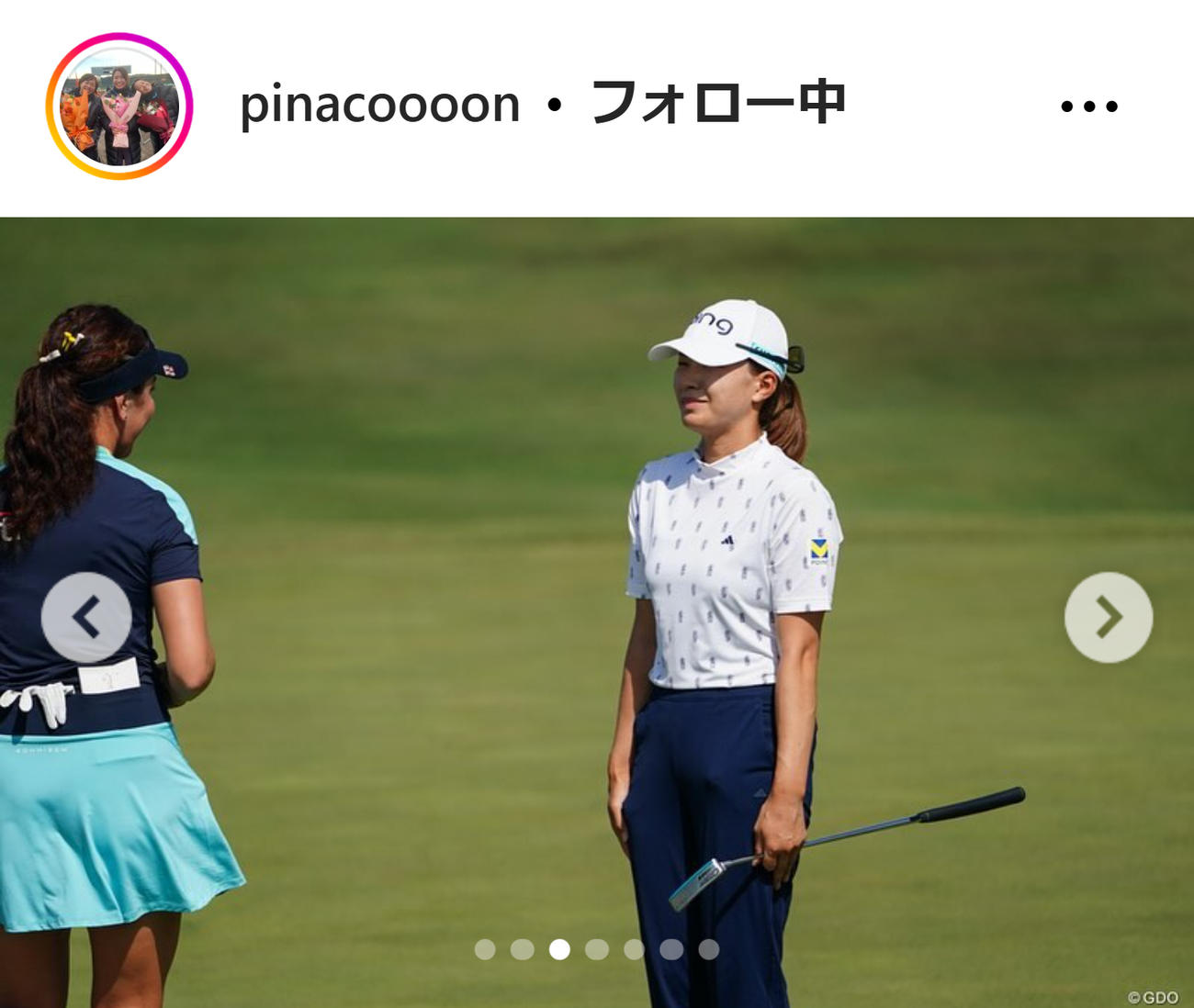 渋野日向子のインスタグラムから